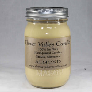 Almond Pint soy wax candle by Clover Valley Candles