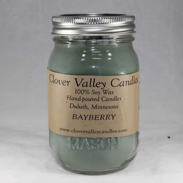 Bayberry Pint soy way candle by Clover Valley Candles