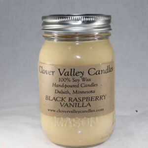 Black Raspberry Vanilla Pint soy wax candle by Clover Valley Candle