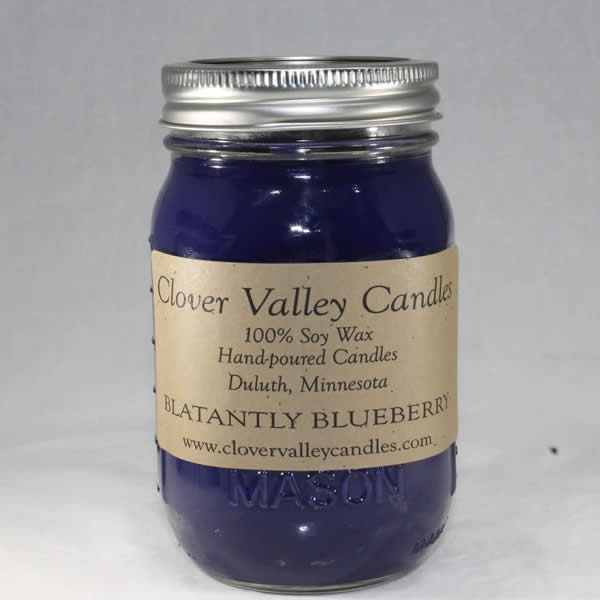 Blatantly Blueberry Pint soy wax candle by Clover Valley Candles