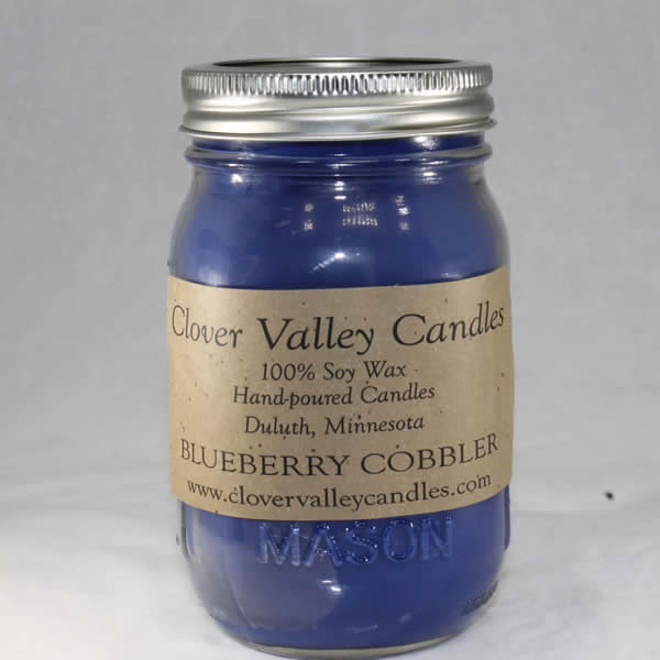 Blueberry Cobbler Pint soy wax candle by Clover Valley Candles
