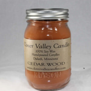 Cedarwood Pint soy wax candle by Clover Valley Candles