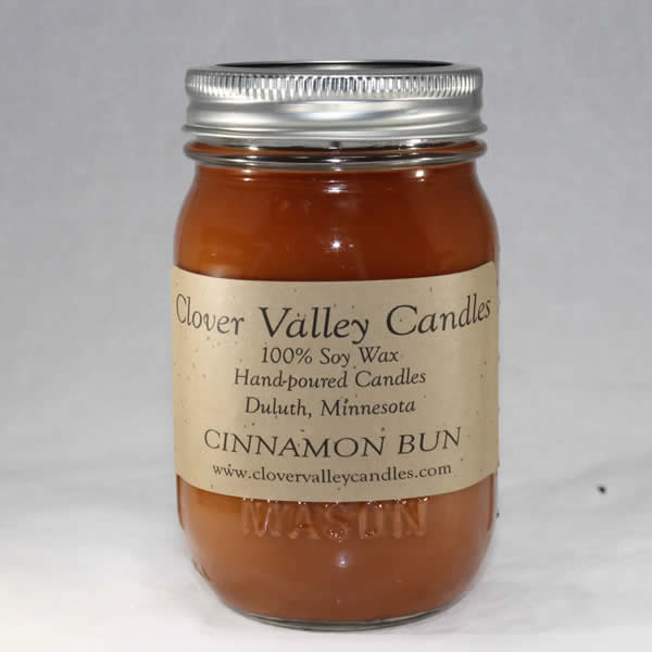 Cinnamon Bun Pint soy wax candle by Clover Valley Candles