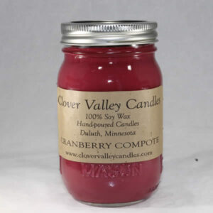 Cranberry Compote Pint soy wax candle by Clover Valley Candles