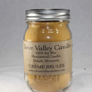 Creme Brulee Pint soy wax candle by Clover Valley Candles