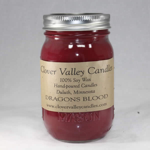 Dragons Blood Pint soy candle by Clover Valley Candle