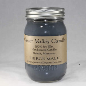 Fierce Male Pint soy candle by Clover Valley Candles