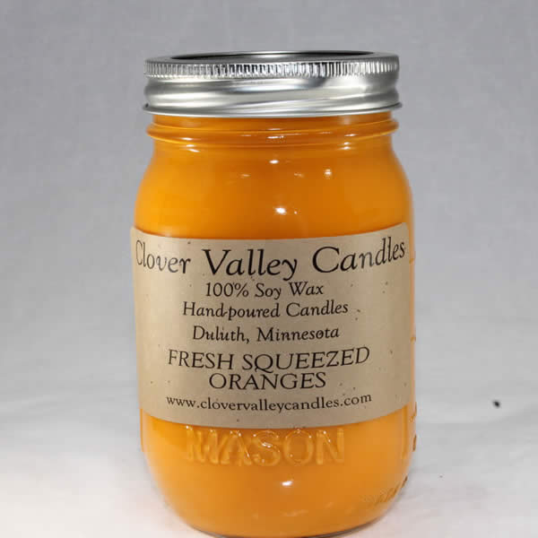 Fresh Squeezed Oranges Pint soy candle by Clover Valley Candles