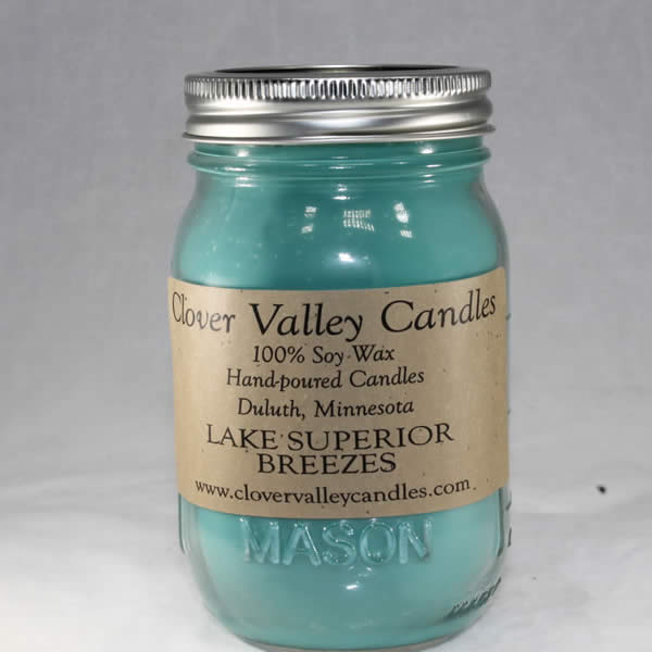 Lake Superior Breezes soy scented candles by Clover Valley Candles Duluth, MN
