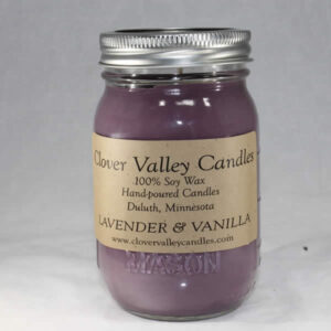 Lavender & Vanilla Pint soy wax candle by Clover Valley Candles