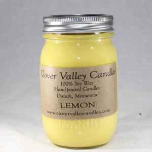 Lemon Pint soy wax candle by Clover Valley Candles