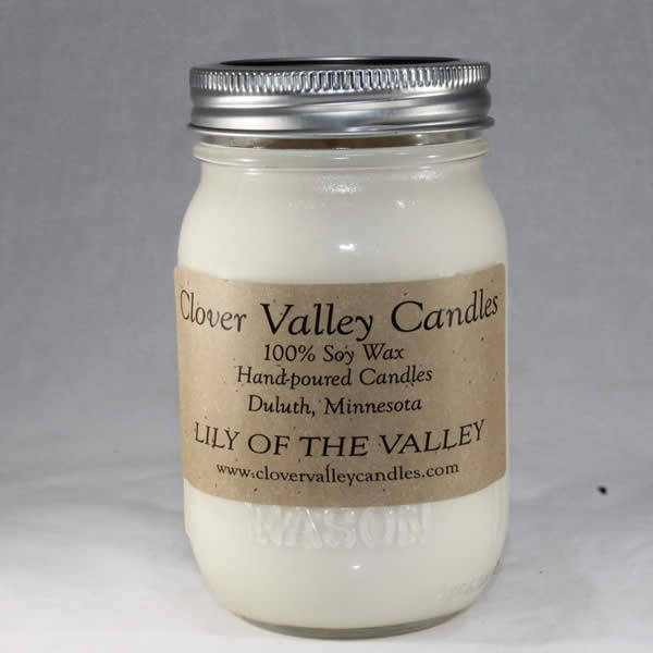 Lily Of The Valley Pint soy wax candle by Clover Valley Candles