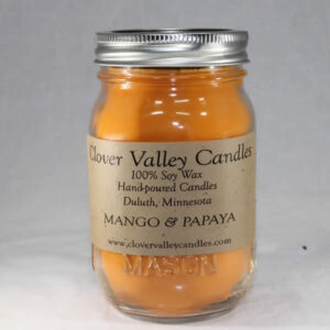 Mango & Papaya Pint soy wax candle by Clover Valley Candles