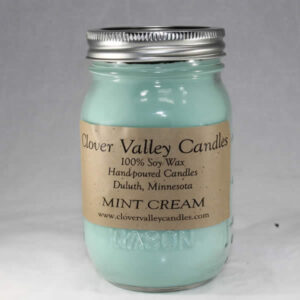 Mint Cream Pint soy wax candle by Clover Valley Candles