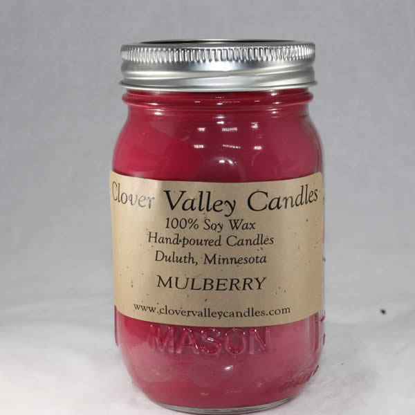 Mulberry Pint soy wax candle by Clover Valley Candles