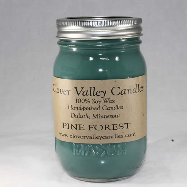 Pine Forest Pint soy wax candle by Clover Valley Candles