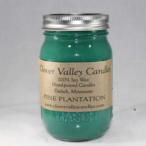 Pine Plantation Pint soy wax candle by Clover Valley Candles