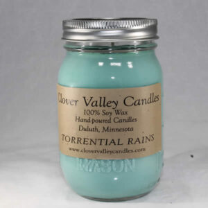 Torrential Rains Pint soy wax candle by Clover Valley Candles