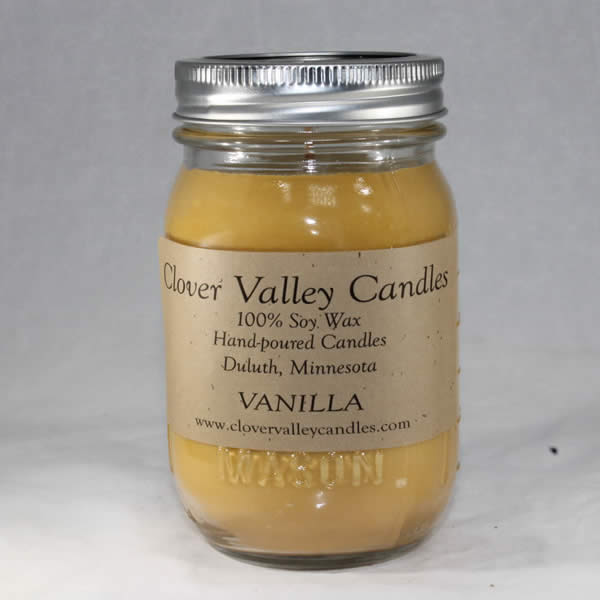 Vanilla Pint soy wax candle by Clover Valley Candles