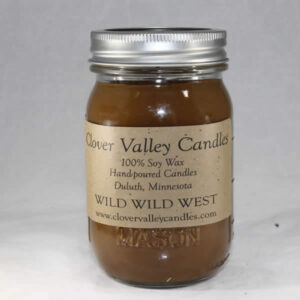 Wild Wild West Pint soy wax candle by Clover Valley Candles
